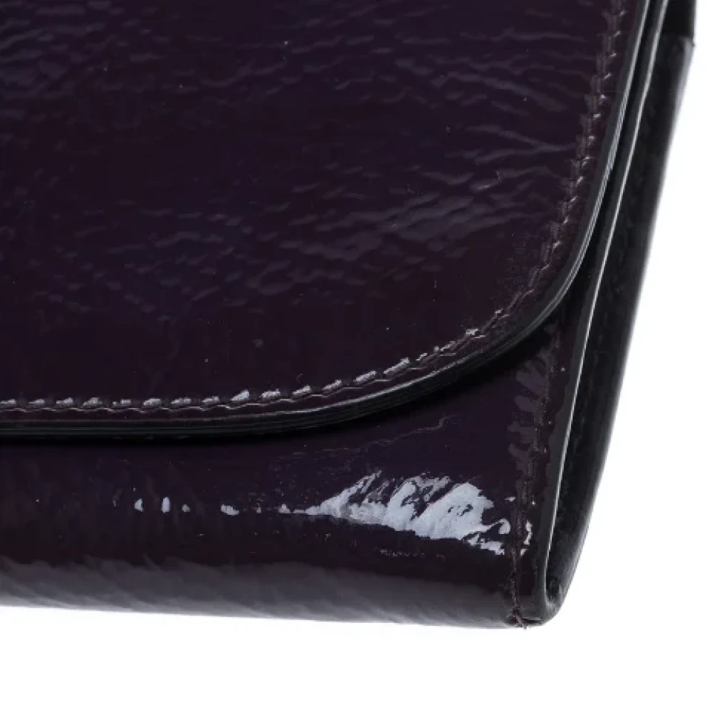 Miu Pre-owned Leather wallets Purple Dames