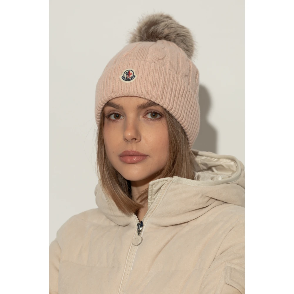 Moncler Muts met Pom-pom Pink Dames