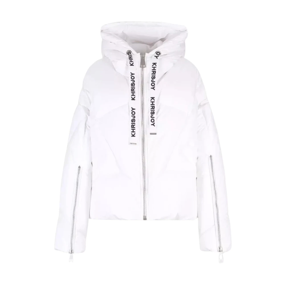 Khrisjoy Women's White Puffer Jacket With Hood - Down Jackets - S - Jackets