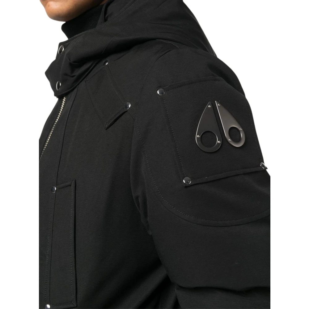 Moose Knuckles Zwarte bomberjack met geïsoleerd ontwerp Black Heren