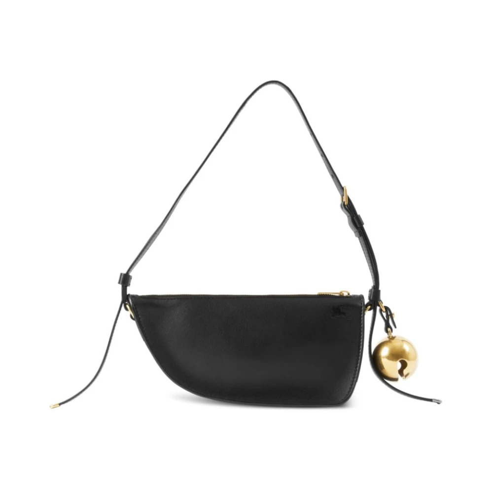 Burberry Zwarte Mini Shield Leren Schoudertas Black Dames