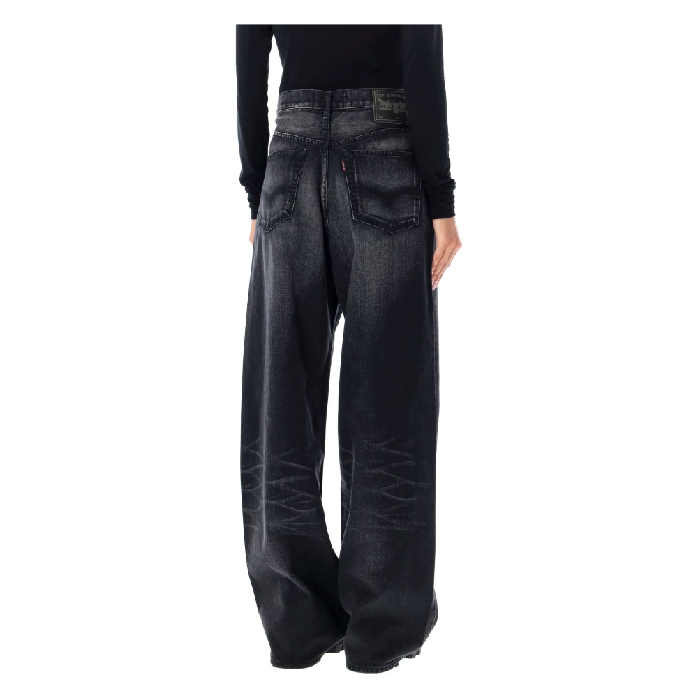 Junya Watanabe Hoge taille Zwarte Wijde Jeans Black Dames