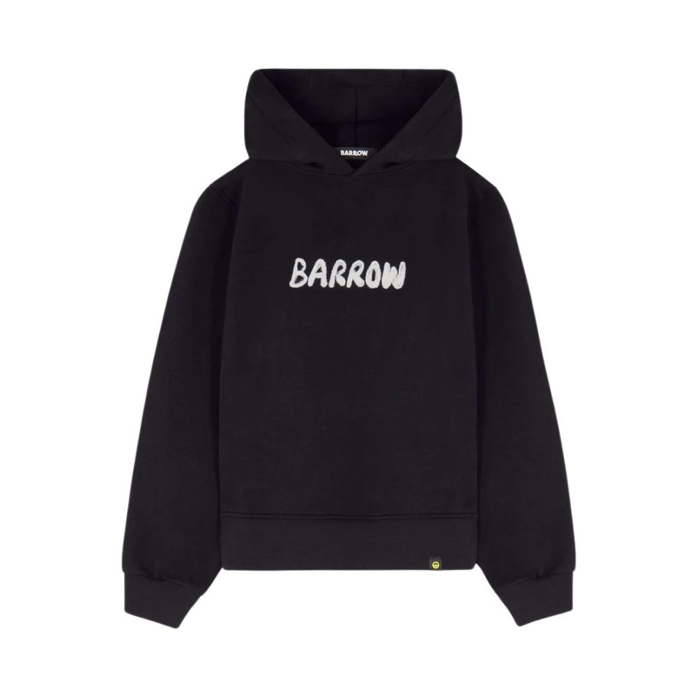 Barrow Hoodie med främre tryck och smile-etikett Black, Herr