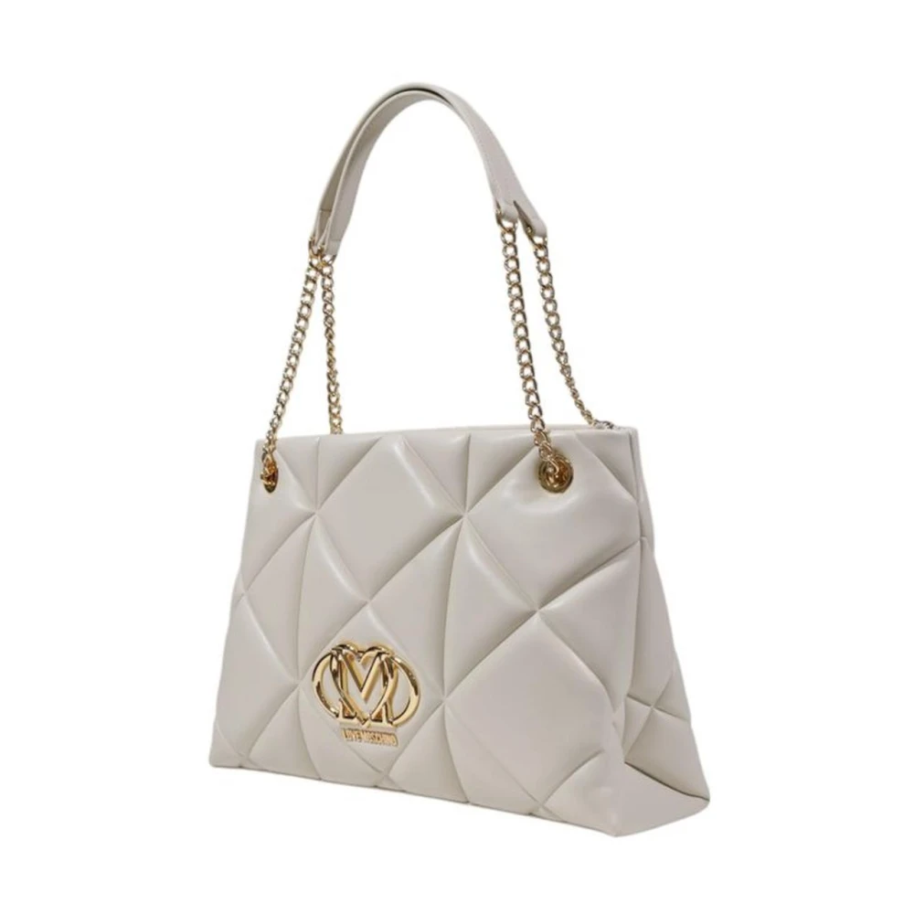 Love Moschino Beige Handtas met Grote Capaciteit Beige Dames