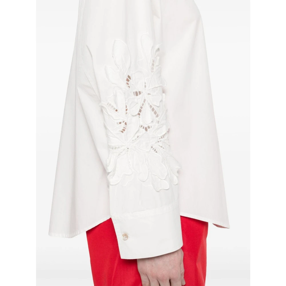 Forte Witte Button-Up Overhemd Lange Mouwen White Dames