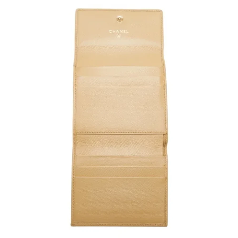 Chanel Vintage Pre-owned Leather wallets Beige Dames
