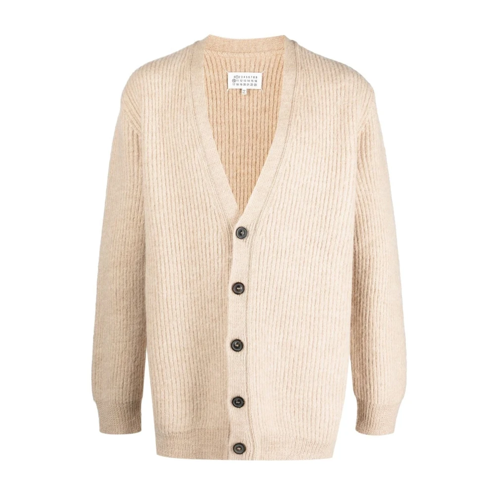 Maison Margiela Beige Alpaca Wol Cardigan Beige Heren