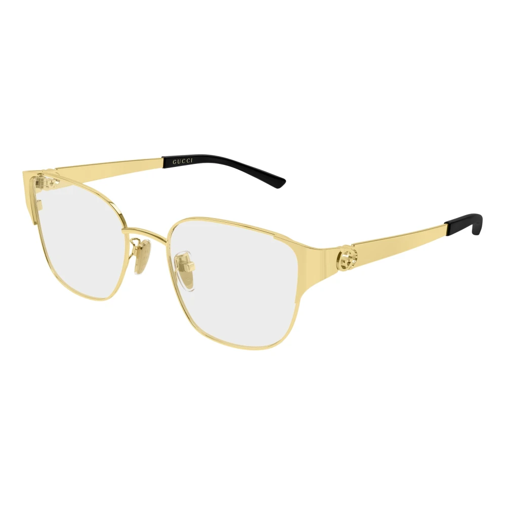 Gucci Gold Gg2199ol 001 Woman Optical Frames Metal Transparent Geometric - Image 2