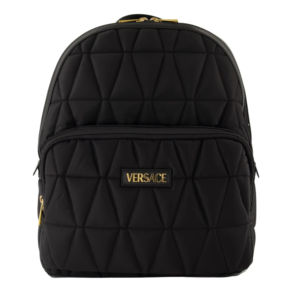 Versace Gewatteerde Nylon Rugzak Lente-Zomer 2025 Black Heren