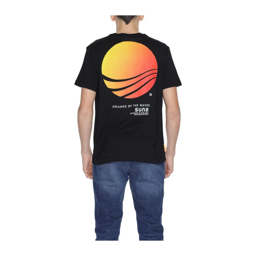 Suns Zwarte Katoenen Crew Neck T-Shirt Black Heren