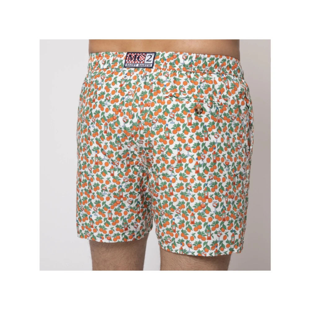 MC2 Saint Barth Witte Aperol Spritz en Sinaasappel Zwembroek Multicolor Heren