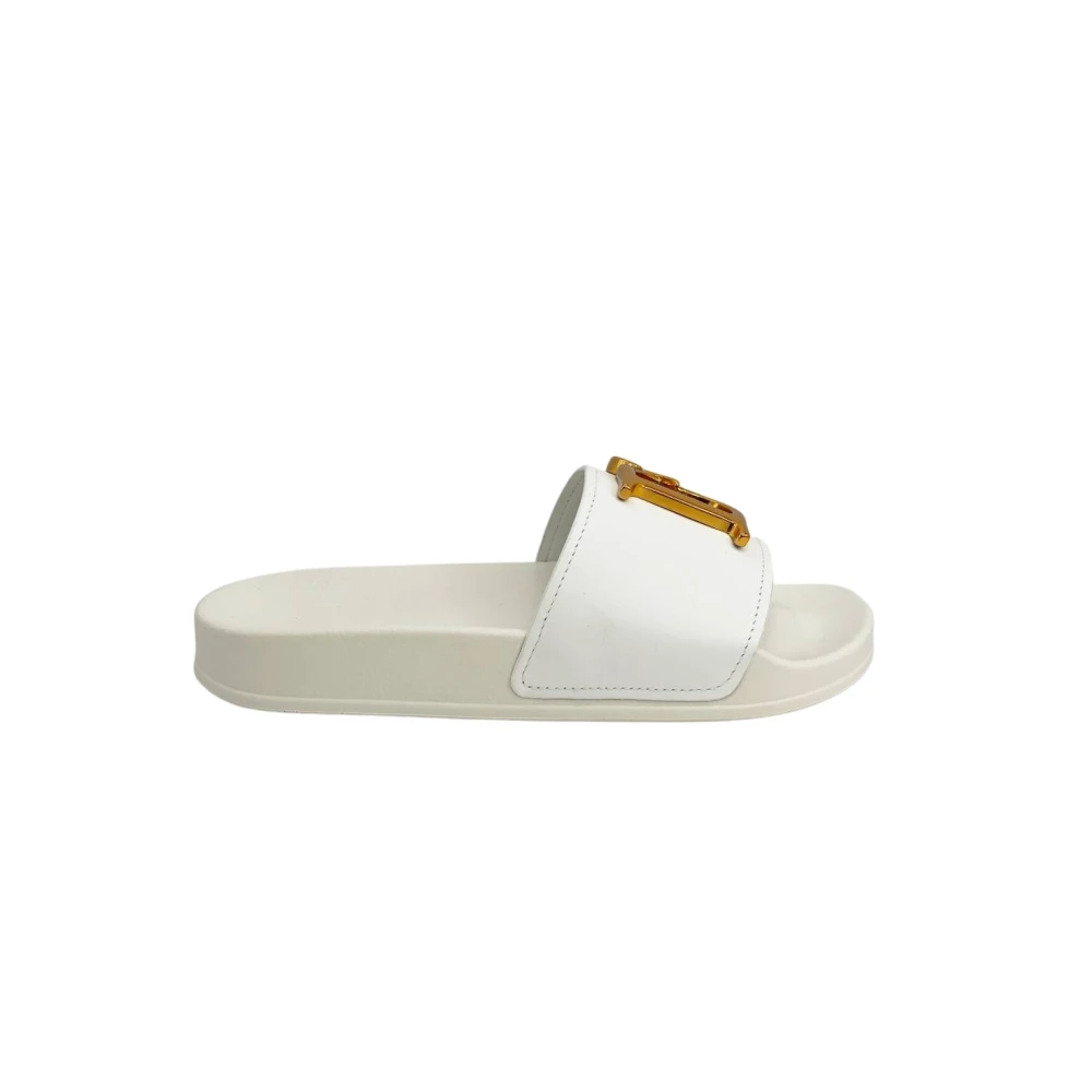 Dsquared2 Women's White Logo Slides - Sliders - 2 Uk - Shoes