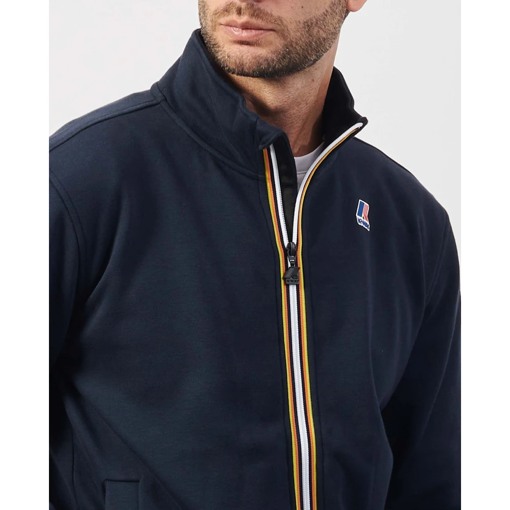 K-way Blauwe Sportieve Trui met Ritssluiting Blue Heren