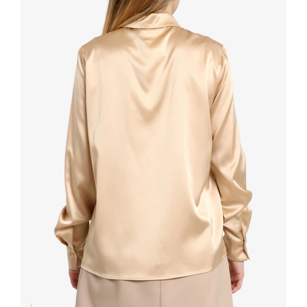 Pennyblack Zijden Satijnen Bruine Blouse Stretch Kraag Brown Dames