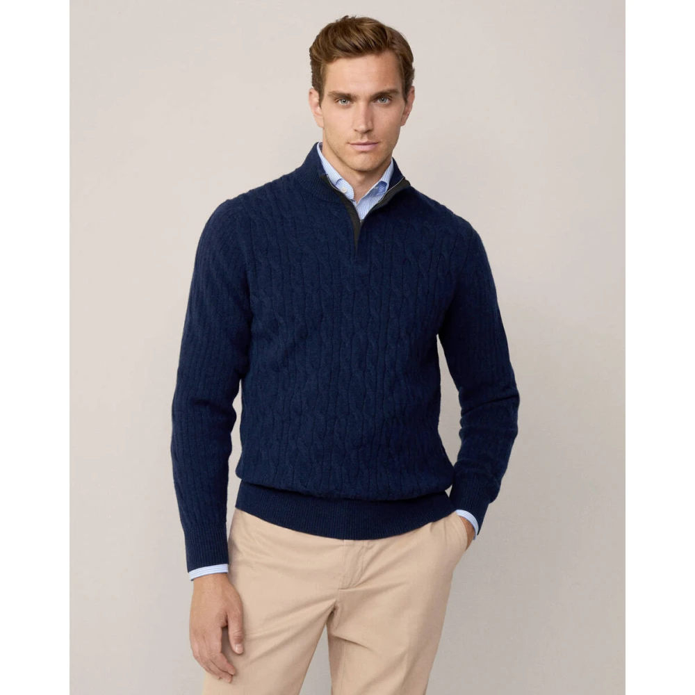 Hackett Stijlvolle Pullover Sweater Blue Heren