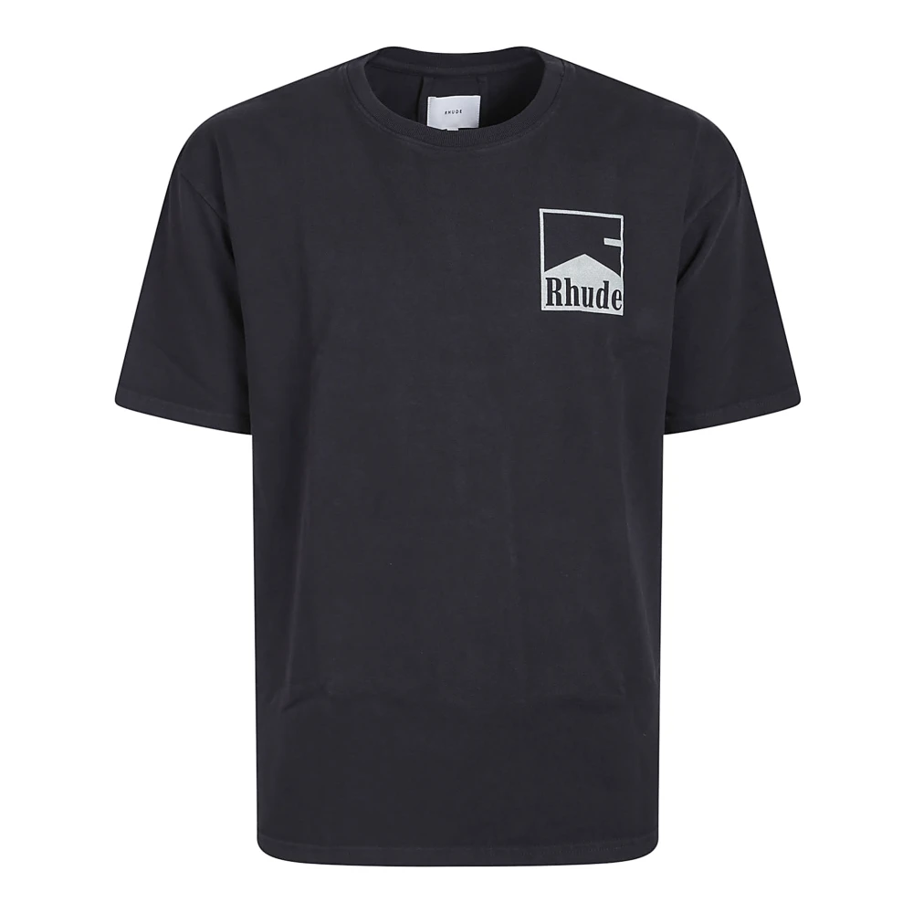 Rhude Chevron Logo Repeat T-shirt Black Heren