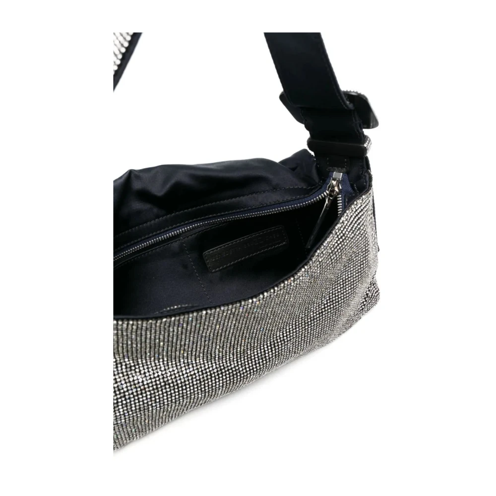 Benedetta Bruzziches Metallic Crystal Mesh Schoudertas Black Dames