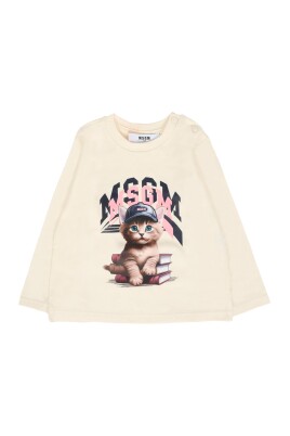 t-shirt-a-manches-longues-ivoire-avec-chat-et-logo