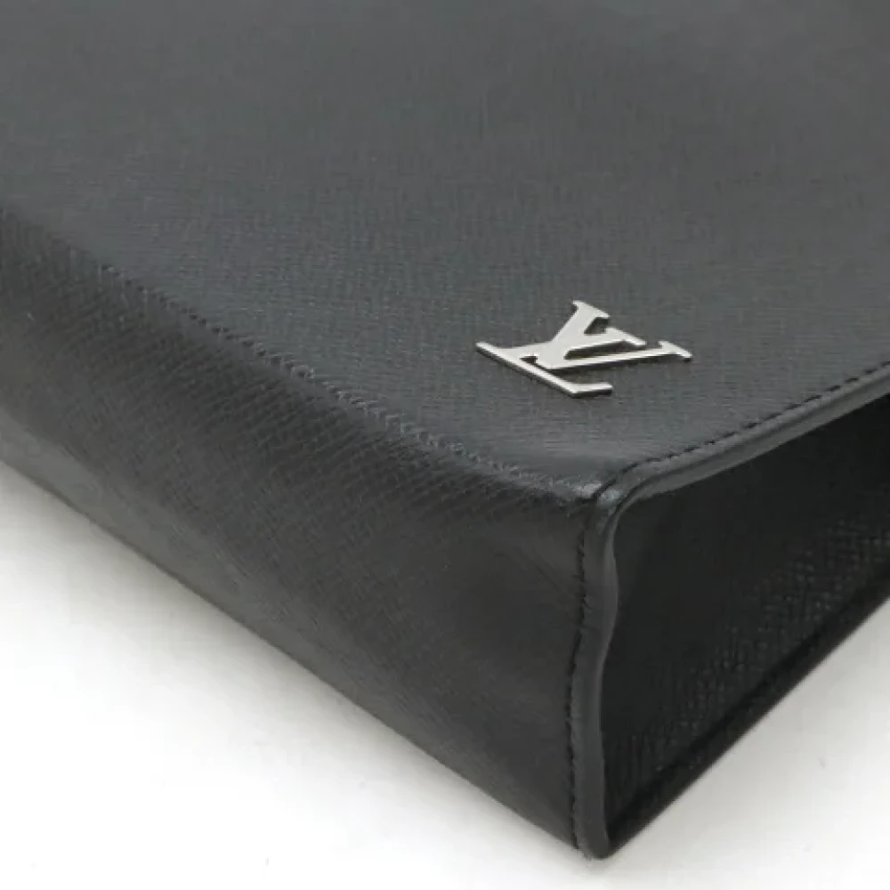 Louis Vuitton Vintage Pre-owned Leather clutches Black Heren