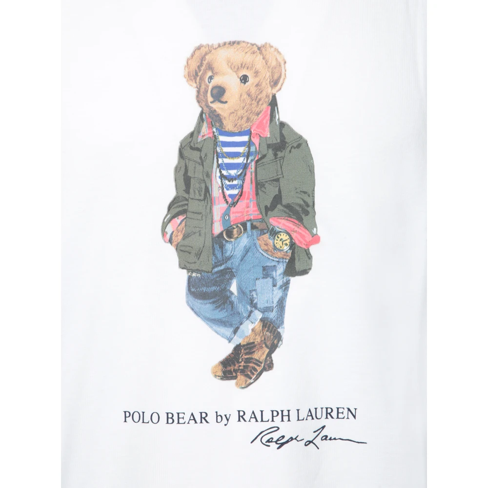 Polo Ralph Lauren Casual Polo Bear Grafische T-shirt White Heren