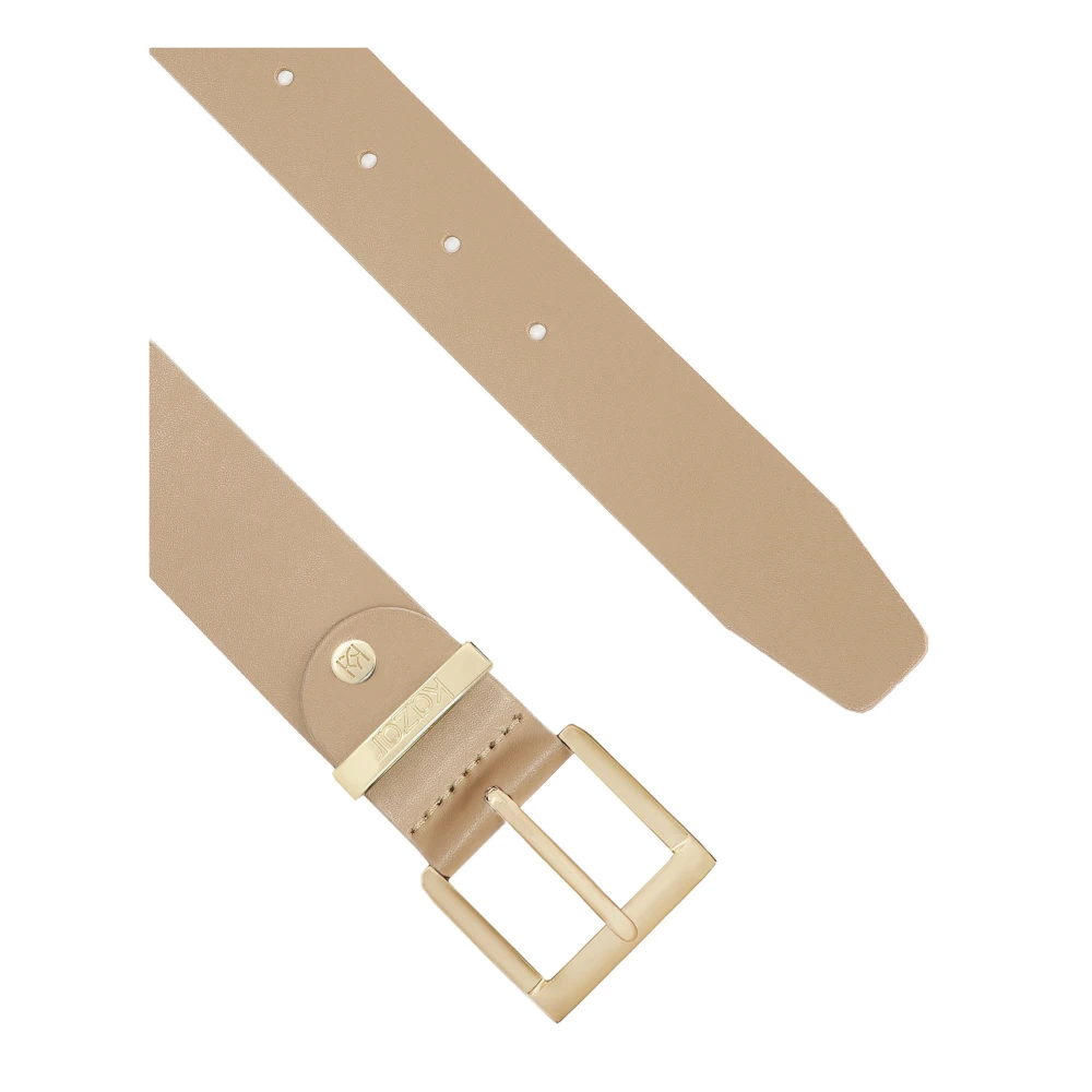 Kazar Eenvoudige leren riem in taupe kleur Beige Dames