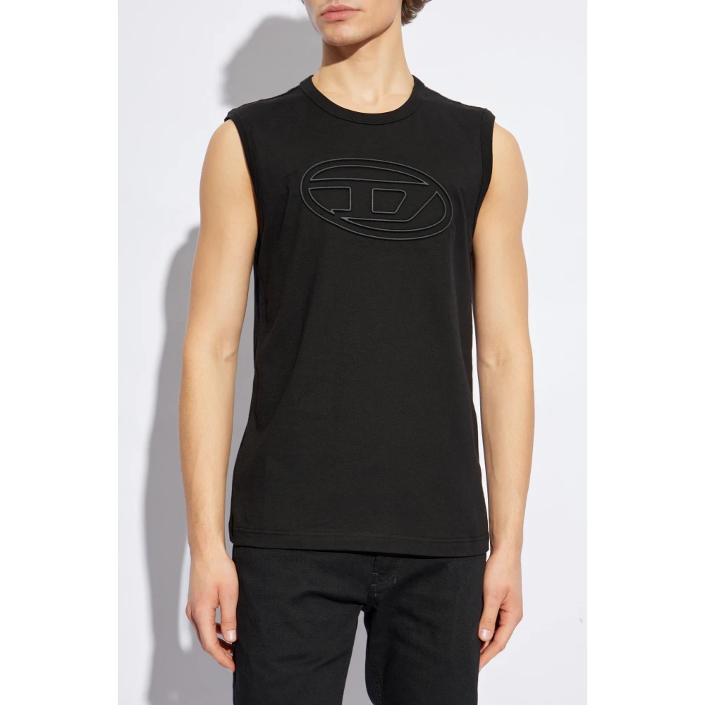 Diesel Mouwloos T-shirt T-Bisco-Bigoval Black Heren