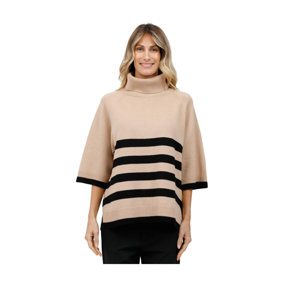 Gran Sasso Gestreepte coltrui met driekwart mouwen Multicolor Dames