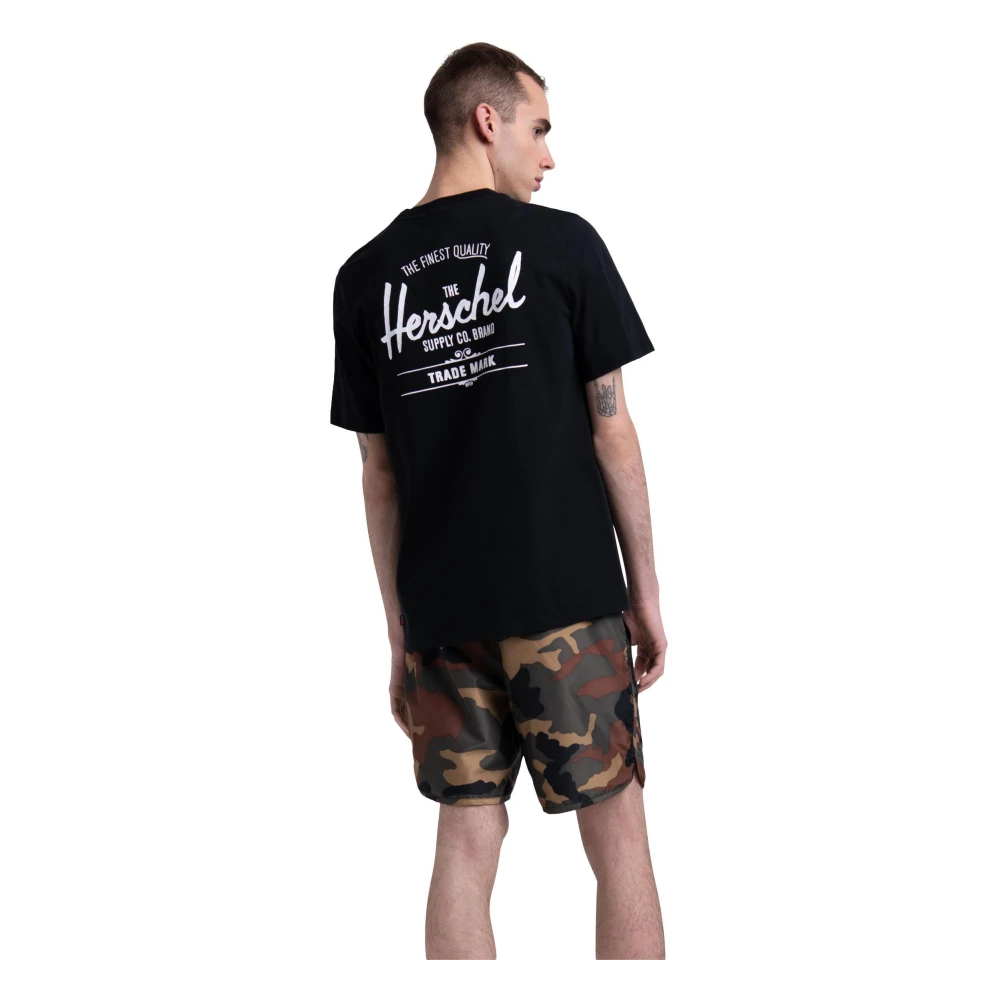 Herschel Klassiek Logo T-shirt Zwart Wit Black Heren