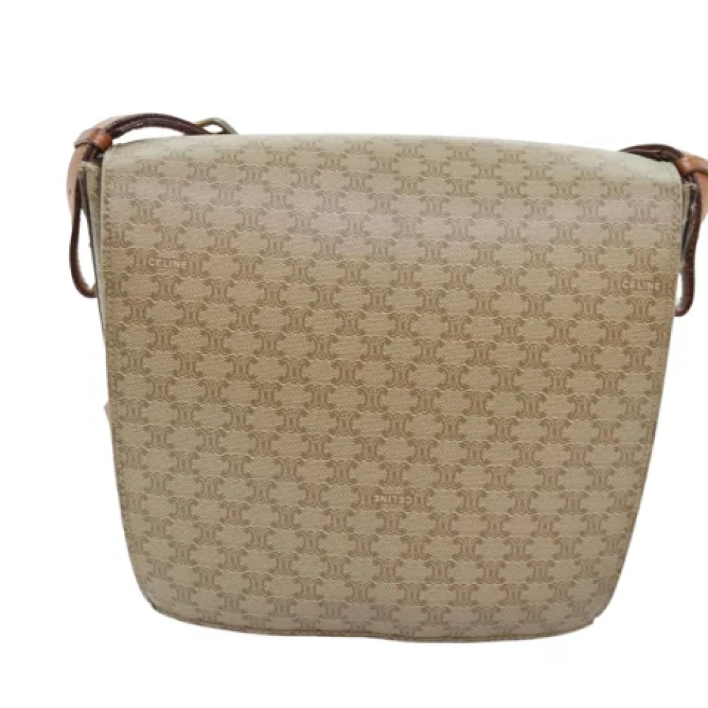 Celine Vintage Pre-owned Fabric shoulder-bags Beige Dames