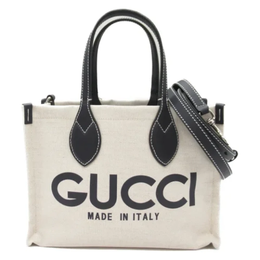 Gucci Vintage Pre-owned Canvas gucci-bags White Dames