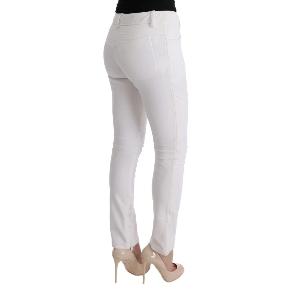 Ermanno Scervino Witte Slim Fit Katoenen Broek White Dames