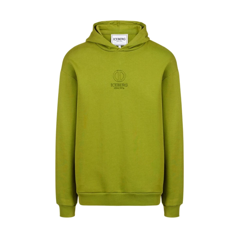 Iceberg Hoodie met monogramlogo Green Heren