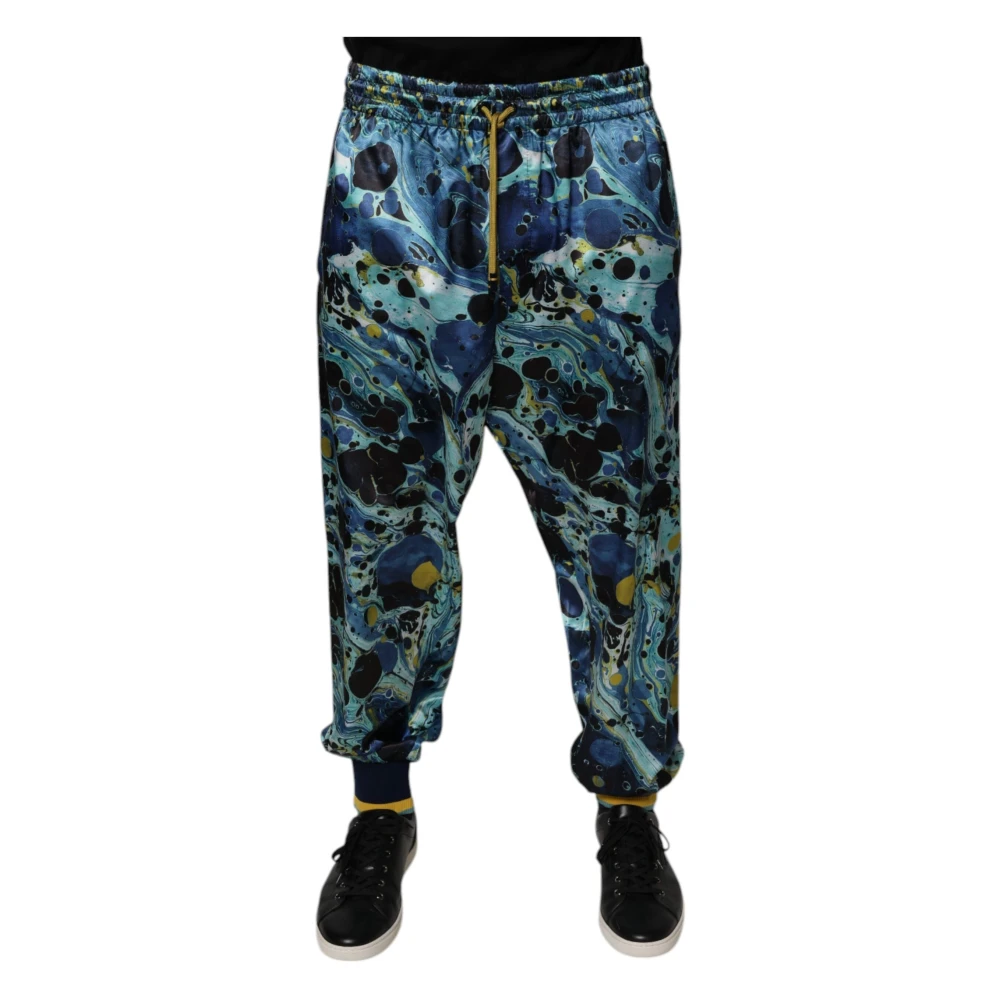 Dolce & Gabbana Men's Multicolor Marble Print Jogger Sweatpants