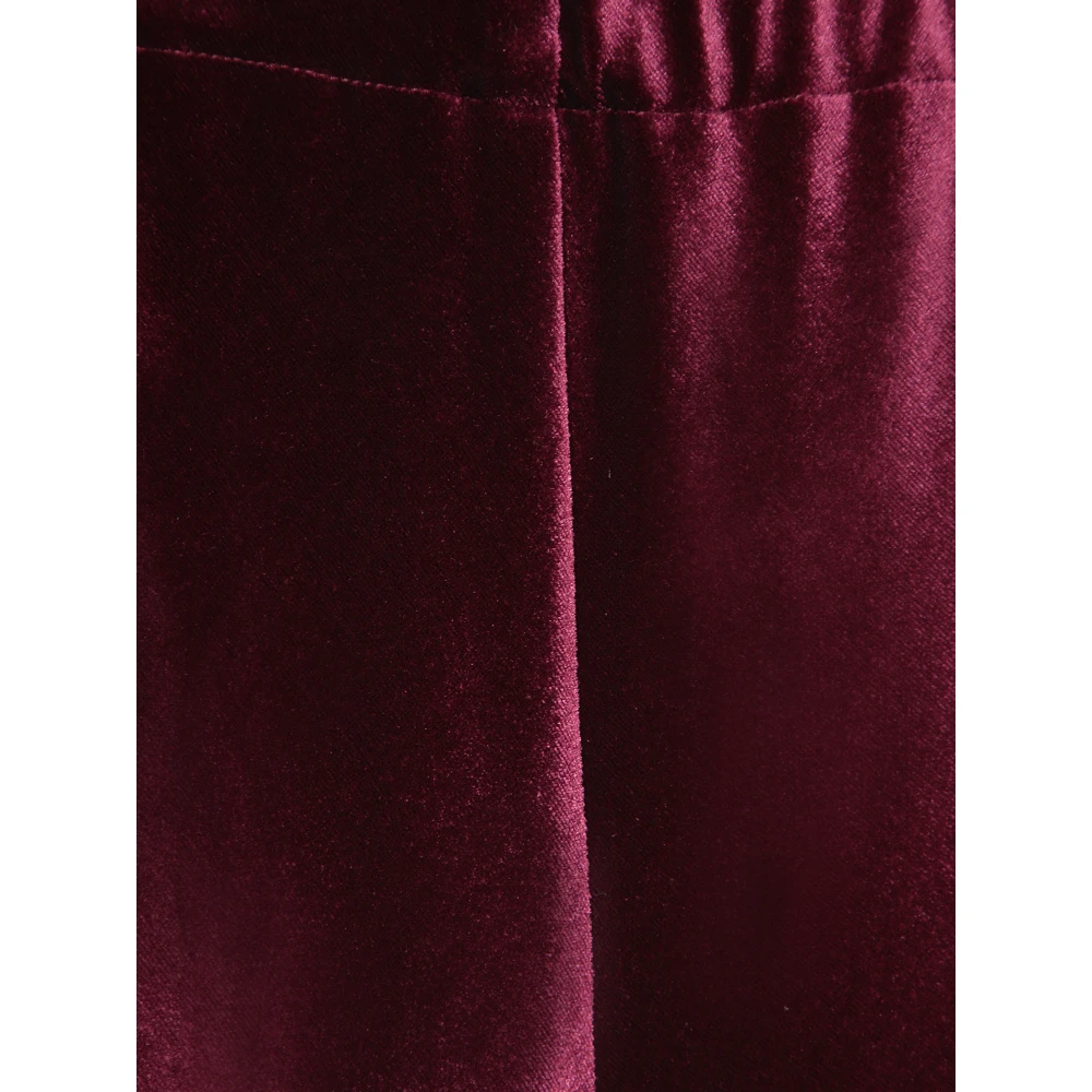 Blanca Vita Luxe Bordeaux Velvet Palazzo Broek Red Dames