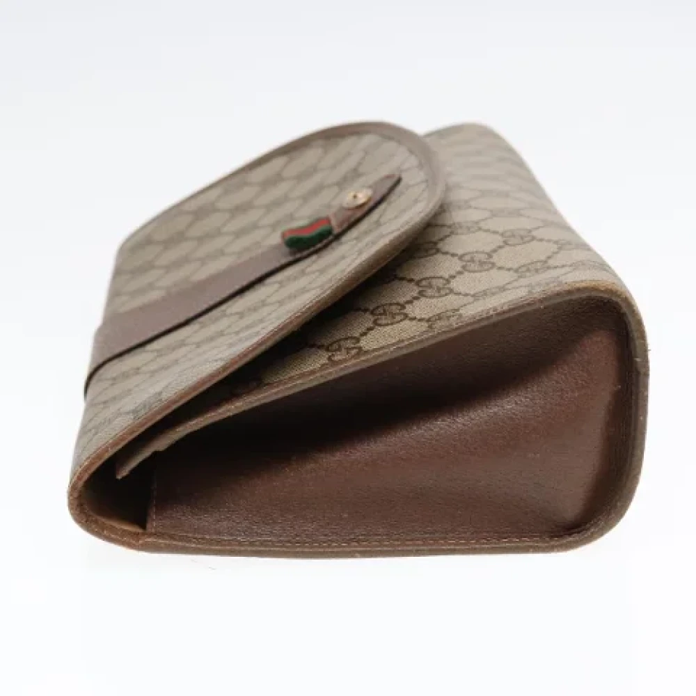 Gucci Vintage Pre-owned Leather clutches Beige Dames