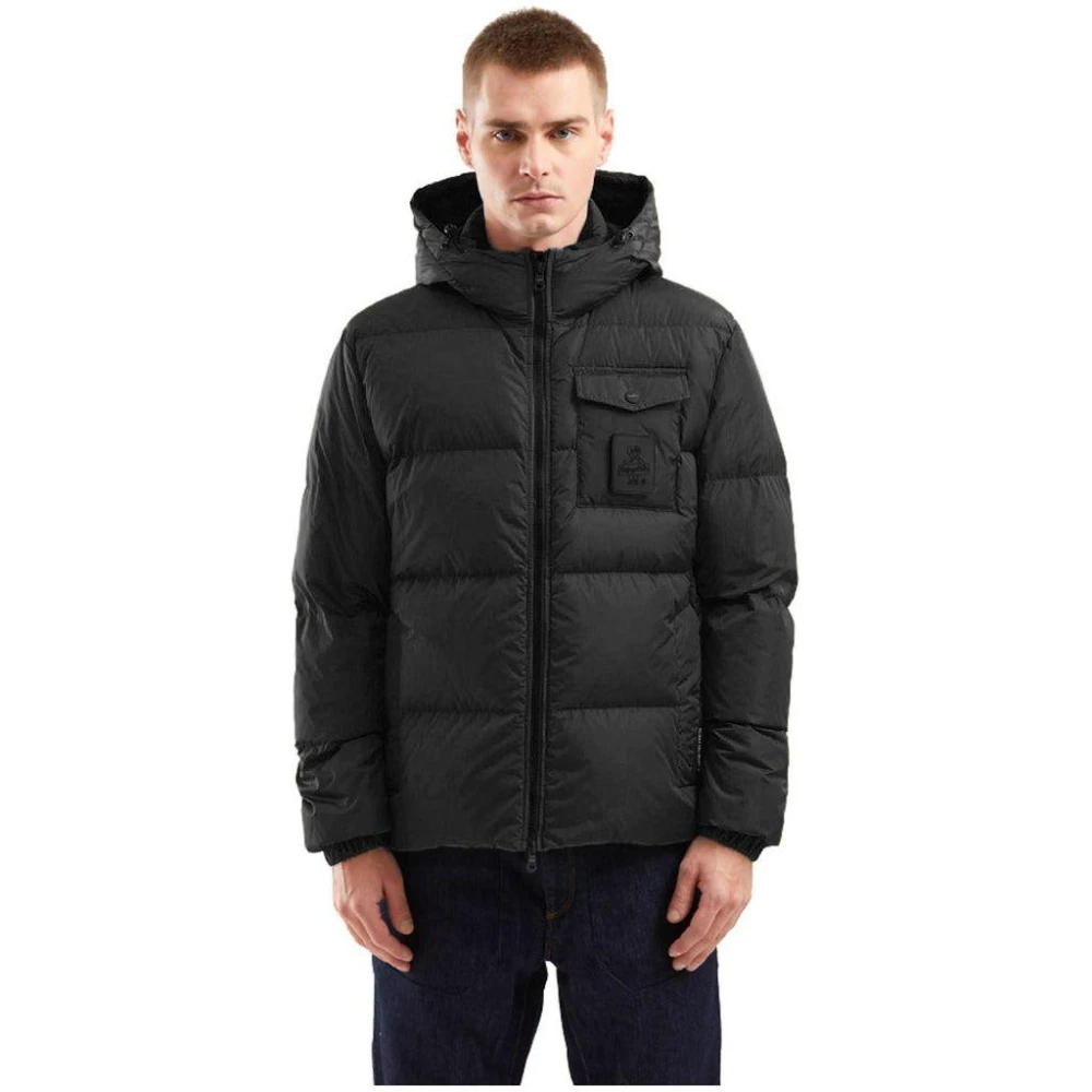 RefrigiWear Winter Donsjas met Horizontale Quilten Black Heren