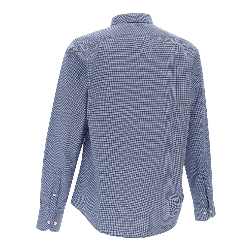 LA MARTINA Blauw Micro Dot Patroon Overhemd Blue Heren