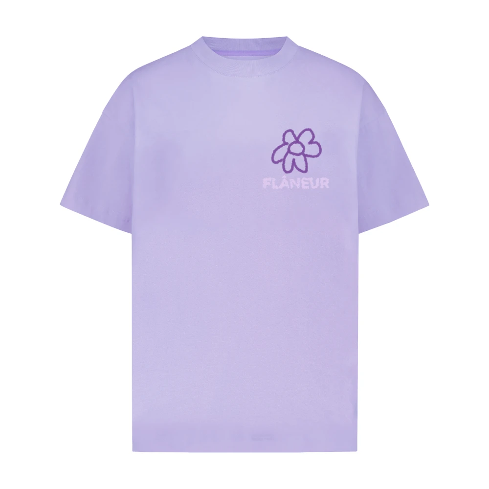 Flâneur Bloem Doodle T-Shirt Paars Purple Heren