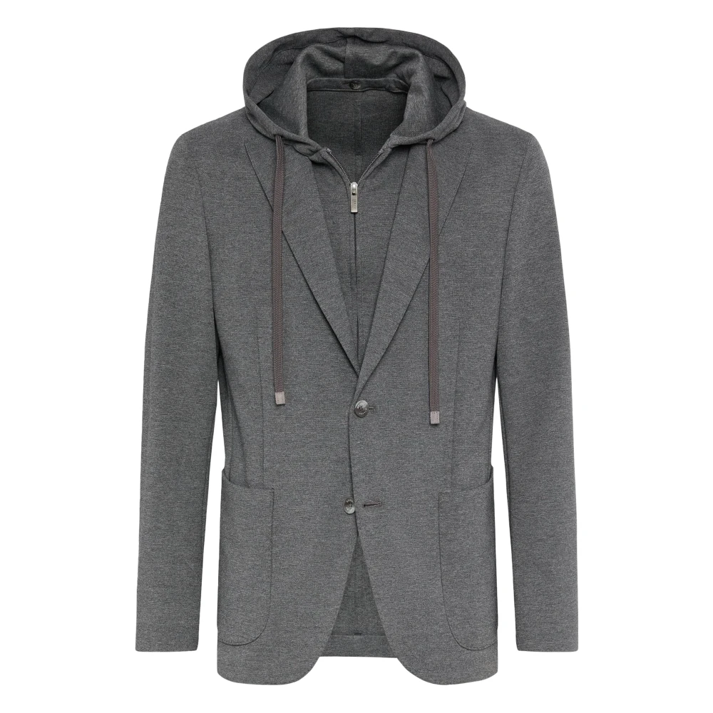 Boggi Milano Jersey Madison Sweatshirt Jacket Gray Heren