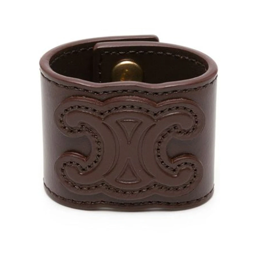 Celine Women's Brown Bracelets, One Size, Leather Hair Cuff Bracelet