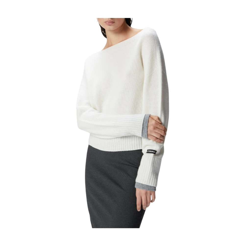 pinko Stijlvolle Gebreide Top White Dames