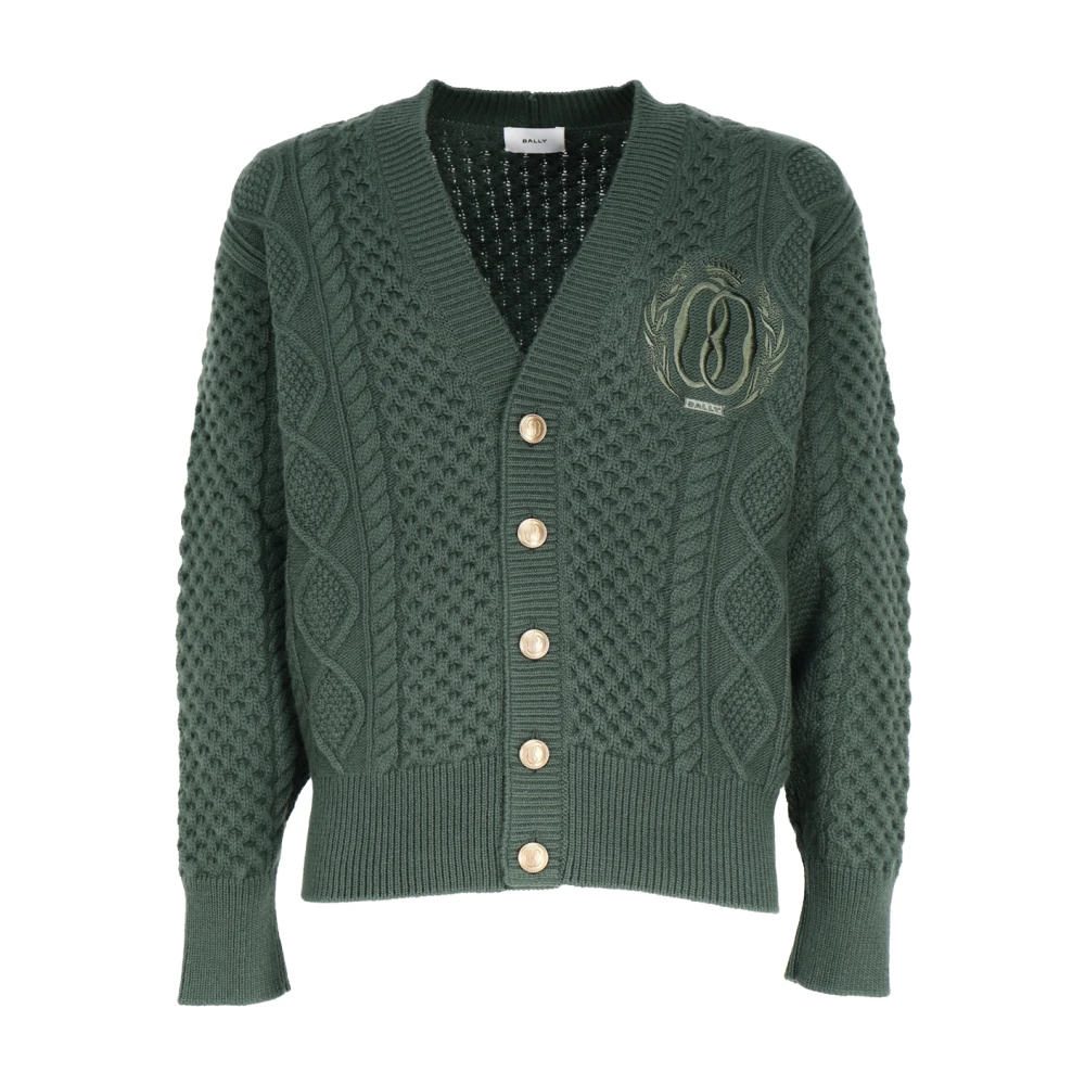 Bally Groene Wollen Trui met Geborduurd Logo Green Heren