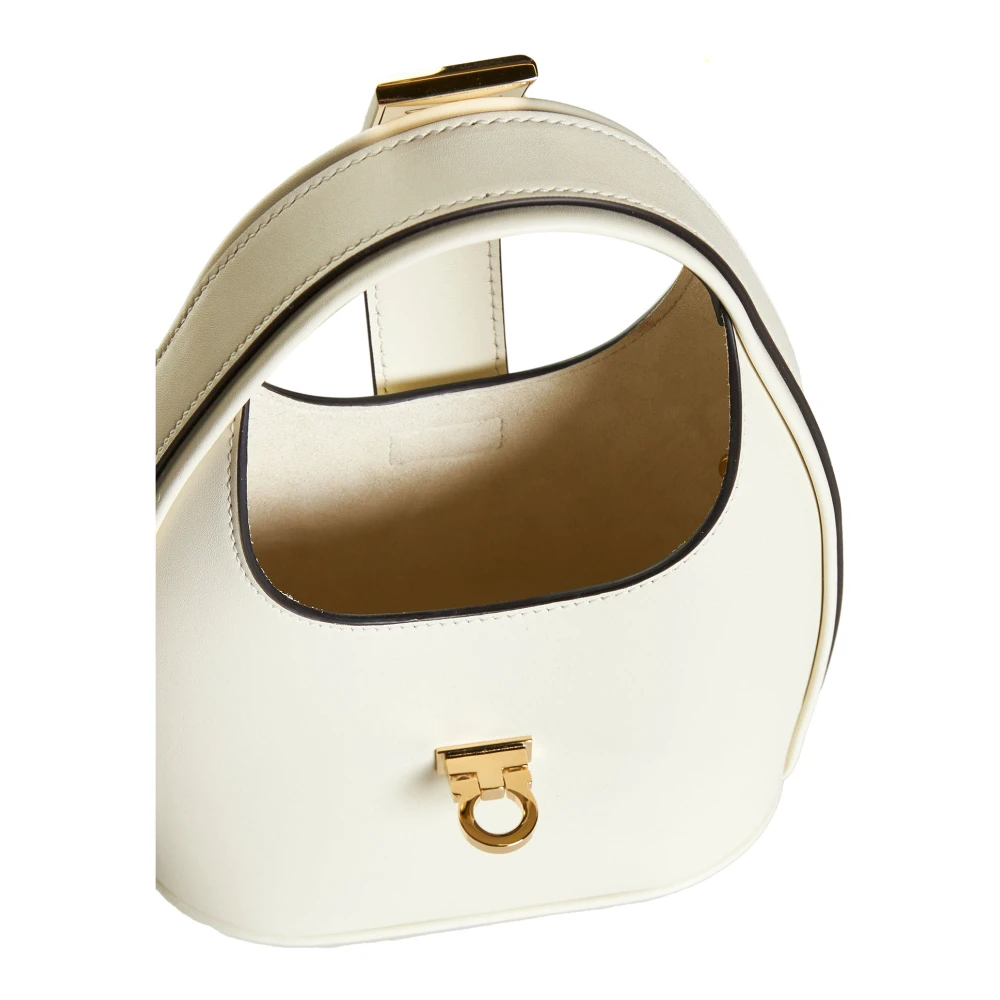 Salvatore Ferragamo Stijlvolle Hobo Mini Tassen White Dames