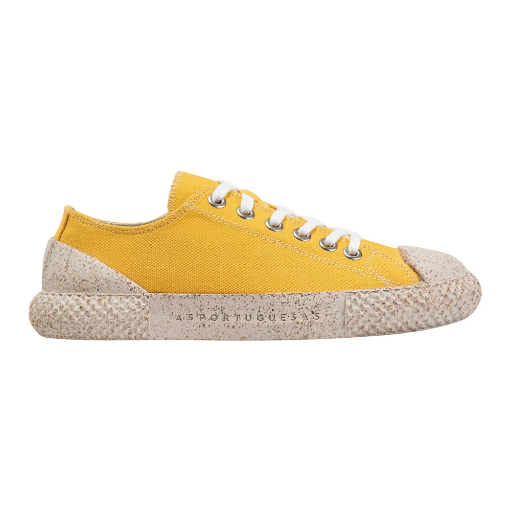 Asportuguesas Gele Textiel Sneakers Kurk Zool Dames Schoenen Geel