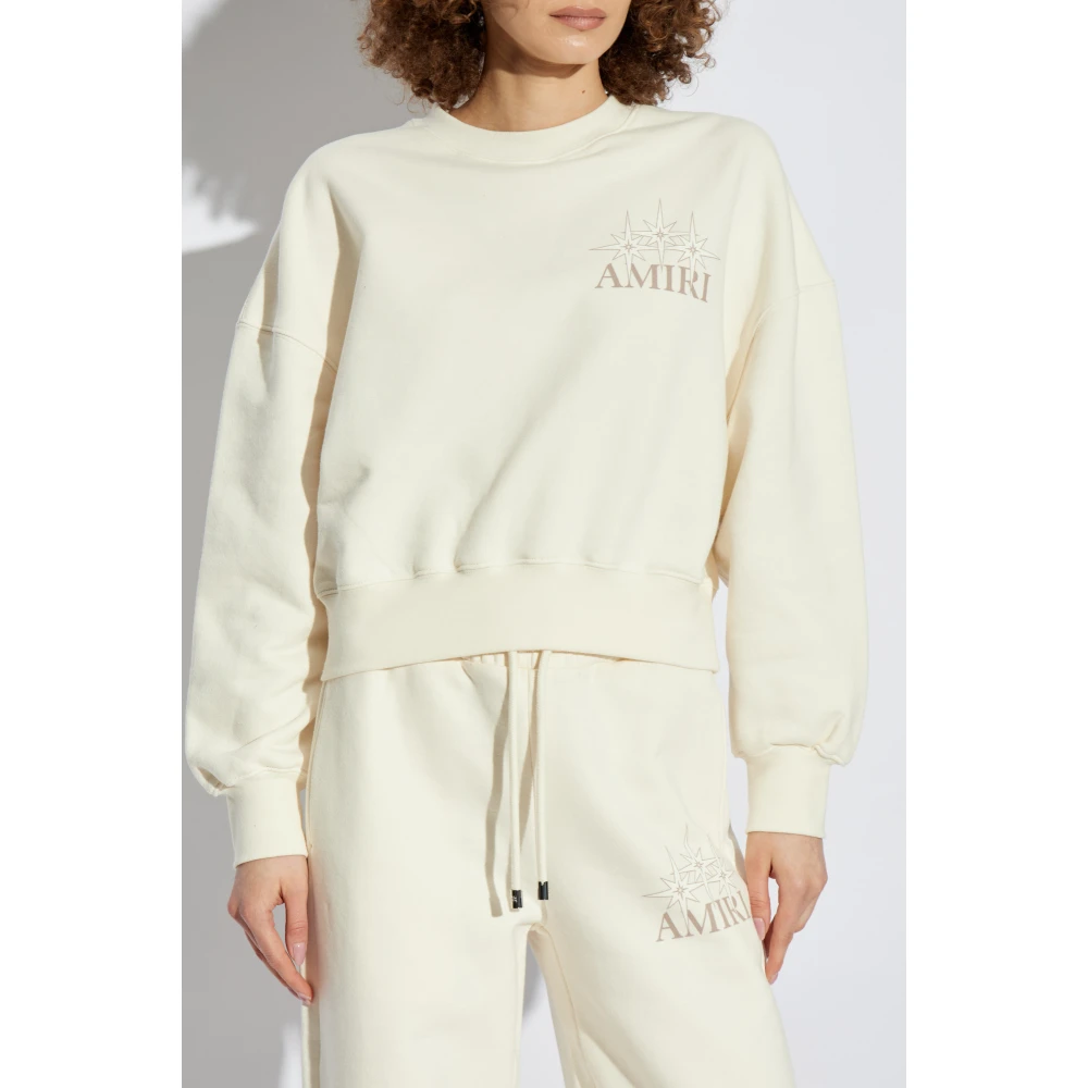 Amiri Sweatshirt met logo Beige Dames