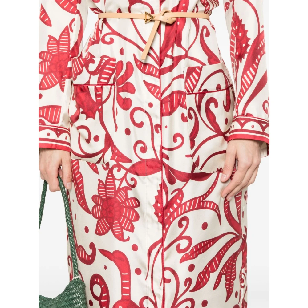 F.r.s For Restless Sleepers Witte Jurk met Zakken Multicolor Dames
