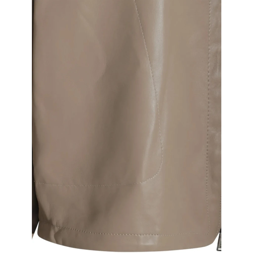 add Stenen Leren Hoodie Jas Gray Dames