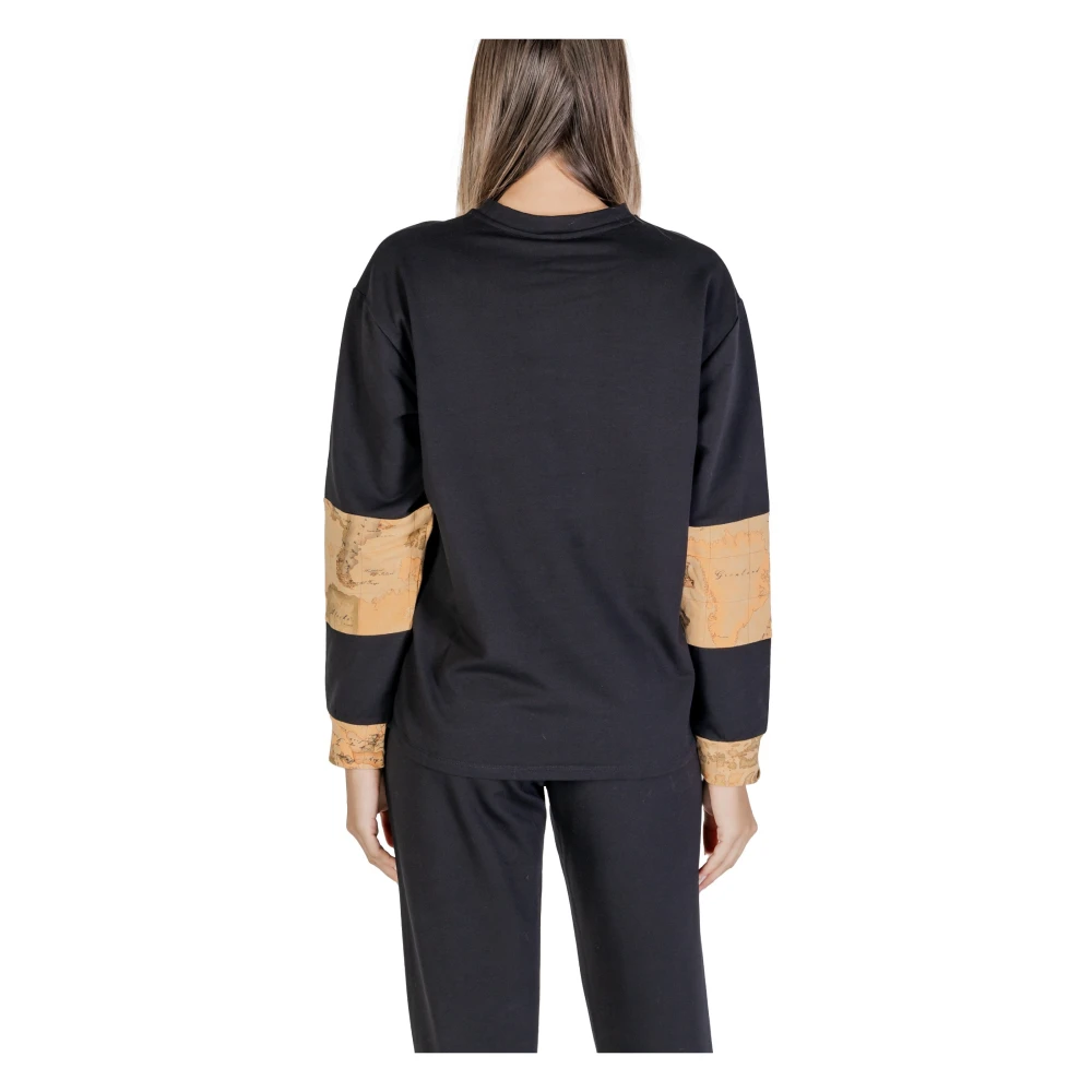 Alviero Martini 1a Classe Zwart Bedrukte Slip-On Sweatshirt Black Dames
