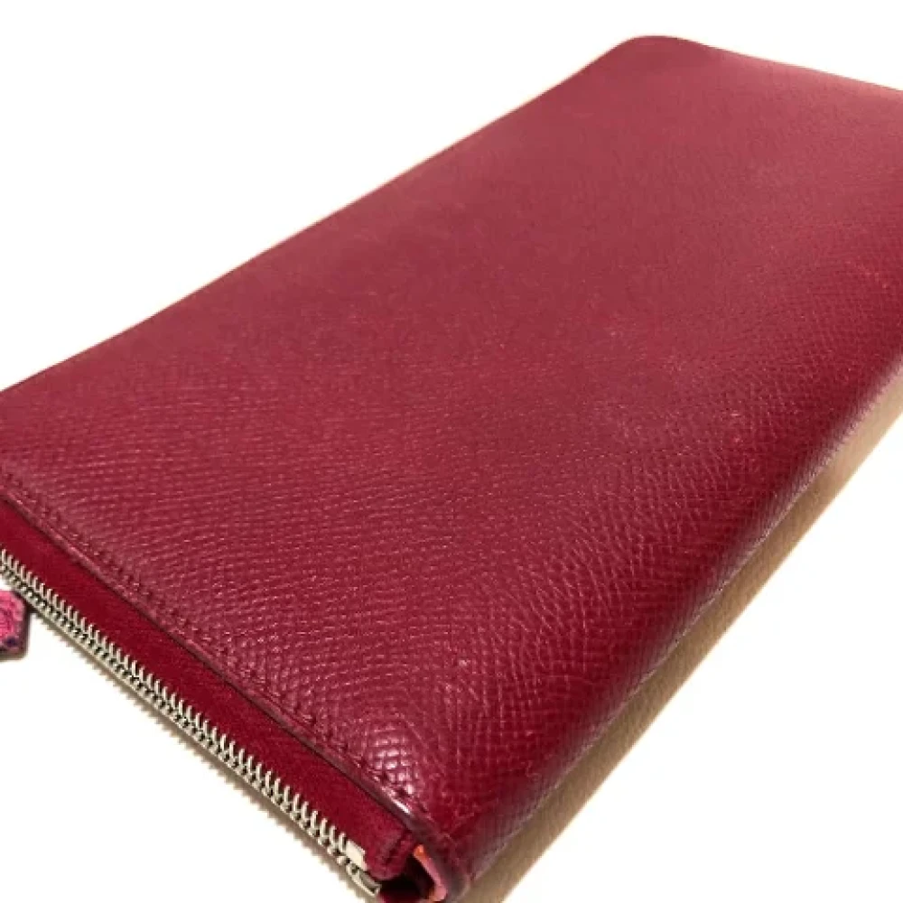 Hermès Vintage Pre-owned Leather wallets Red Dames