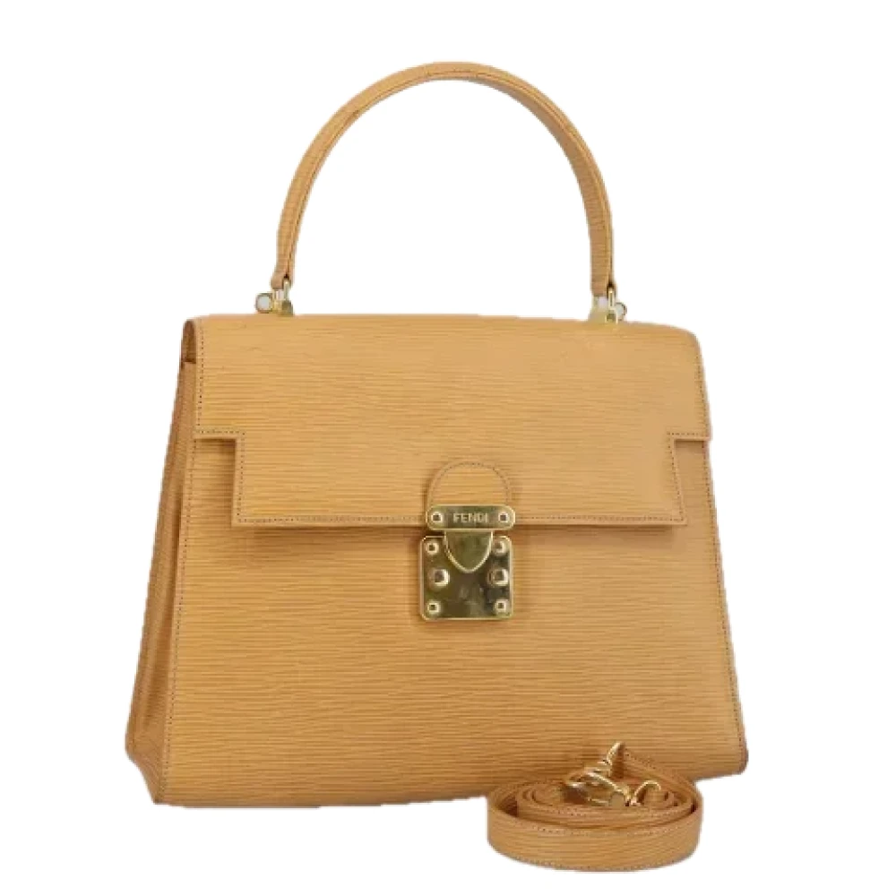 Fendi Vintage Pre-owned Leather fendi-bags Beige Dames